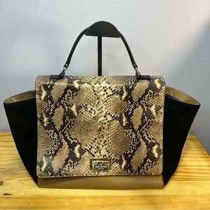 Kate Spade Dune Black Magnolia Park Exotic Large Laurel Satchel